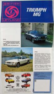 1975 British Leyland Triumph MG Sales Folder - Dutch Text for Belgian Market