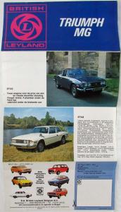 1975 British Leyland Triumph MG Sales Folder - Dutch Text for Belgian Market