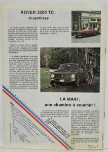 1976 Sport Moteur Weekly No 466 Reprint - British Leyland - French Text