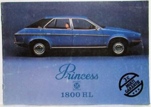1976 British Leyland Princess 1800 HL Sales Brochure - French Text