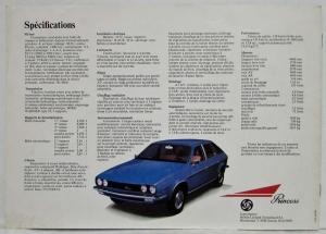 1976 British Leyland Princess 1800 HL Sales Brochure - French Text