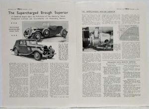1937 3 1/2 Litre Brough Superior Reprint Article from The Motor December 1 1936