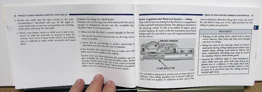 1997 DODGE RAM 1500 OWNERS MANUAL PDF visual data 6