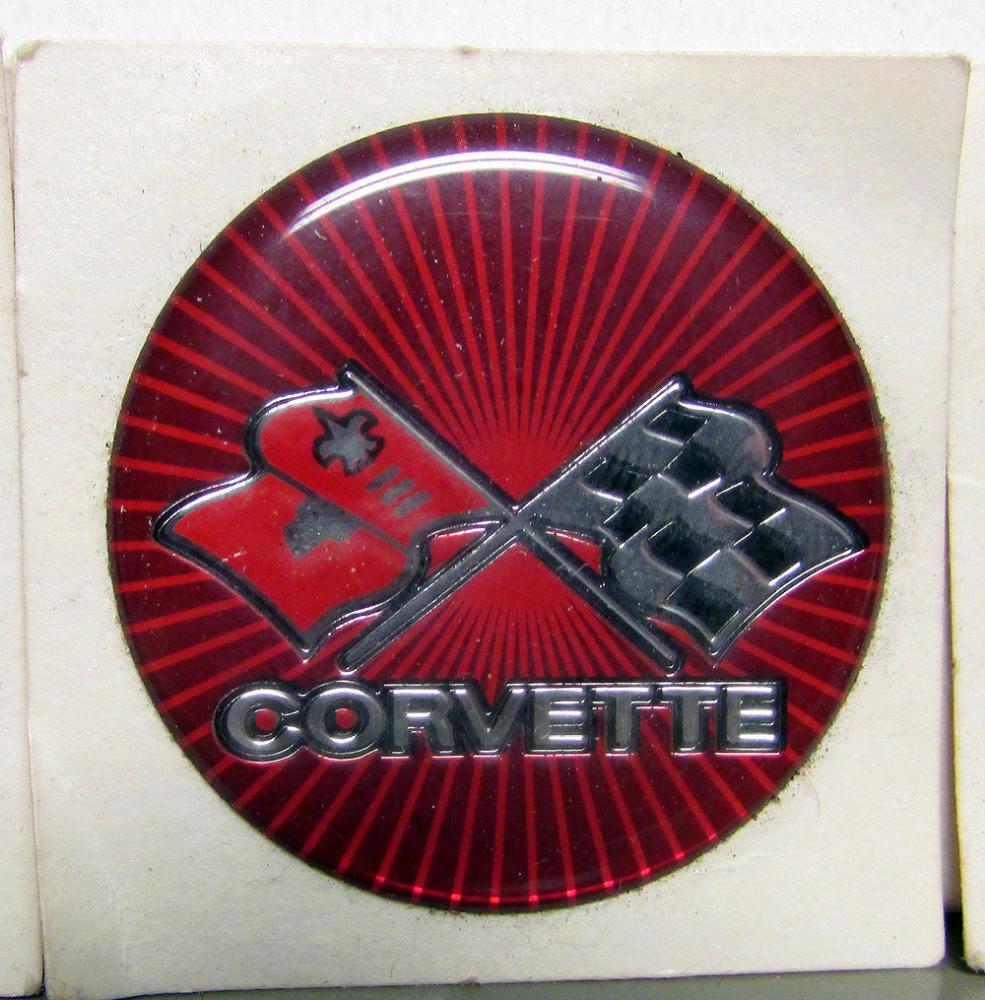 NOS Corvette Wheel Center Caps Inserts Stickers Decals Chevrolet 1.5