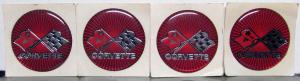 NOS Corvette Wheel Center Caps Inserts Stickers Decals Chevrolet 1.5" Set Of 4