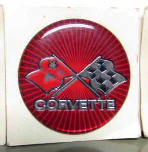 NOS Corvette Wheel Center Caps Inserts Stickers Decals Chevrolet 1.5" Set Of 4