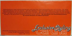 1975-1975 Exclusive Styling Tuner Cars by Caruna Sales Folder - German Text