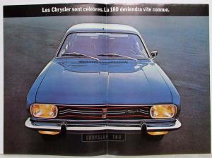 1971 Chrysler Sales Folder with Small Posters - 180 160 160 GT - French Text