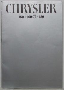 1971 Chrysler 160 160 GT 180 Sales Brochure - German Text