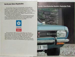 1971 Chrysler 160 160 GT 180 Sales Brochure - German Text