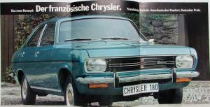 1971 Chrysler 160 160 GT 180 Sales Brochure - German Text