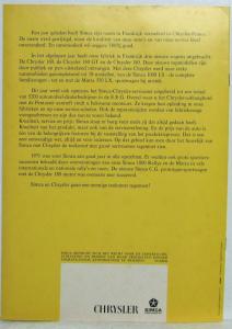 1972 Chrysler 160 Sales Brochure - Dutch Text