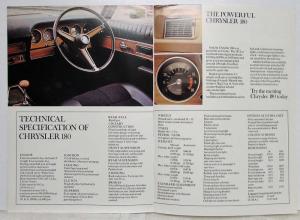 1973 Chrysler 180 and 2 Litre Sales Brochure - UK Market RHD