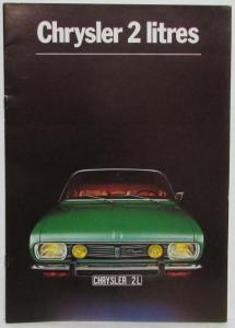 1975 Chrysler 2 Litre Sales Brochure - French Text