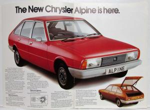 1976 Chrysler Alpine Sales Brochure - UK Market