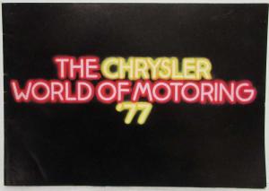 1977 Chrysler World of Motoring Sales Brochure - Avenger Alpine Hunter 180 2-Ltr