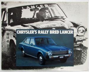 1978 Chrysler Rally Bred Lancer Sales Folder - Australian Market
