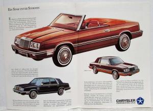 1988-1993 Chrysler Cabrio Sales Folder - German Text
