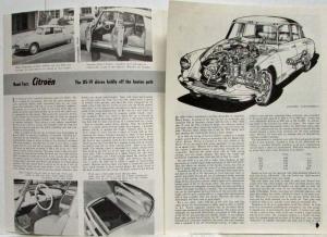 1957 Citroen DS 19 Reprint of Road & Track Road Test and Technical Review