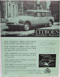 1960 Citroen Station Wagon Sales Sheet