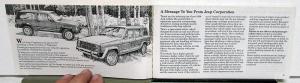 1986 Jeep Cherokee Wagoneer 4x4 Owners Manual Original