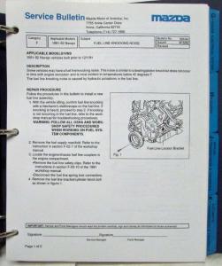 1989-1994 Mazda Service Bulletins in Binder