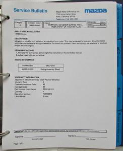 1989-1994 Mazda Service Bulletins in Binder