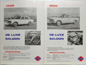 1970 1971 Datsun the Range Sales Folder 1200 1400 1600 1800 2000 - UK Market