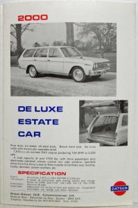 1970 1971 Datsun the Range Sales Folder 1200 1400 1600 1800 2000 - UK Market