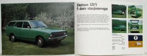 1976 Datsun 120 Y Sales Brochure - Norwegian Text