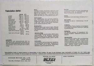 1976 Datsun 120 Y Sales Brochure - Norwegian Text