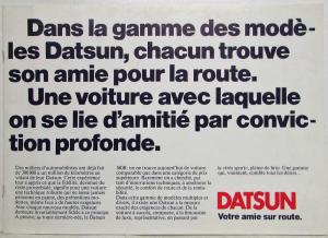 1976-1977 Datsun Full Line Sales Brochure - French Text for Swiss Market