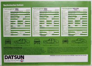 1973-1977 Datsun 140/160J Sales Brochure - German Text