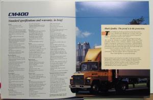 1989 Mack Trucks Model CM 400 Standard Specifications Sales Brochure Original