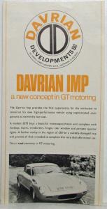 1967-1976 Davrian Imp a New Concept in GT Motoring Spec Sheet - UK