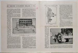 1926 Delage 6-Cylinder Sales Brochure - French/Dutch Text