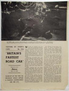 1949 Delahaye Type 135 Article Reprint from Autocar Magazine