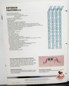 1989 Mack Trucks Conventional Cabs Features Sales Brochure Folder Original