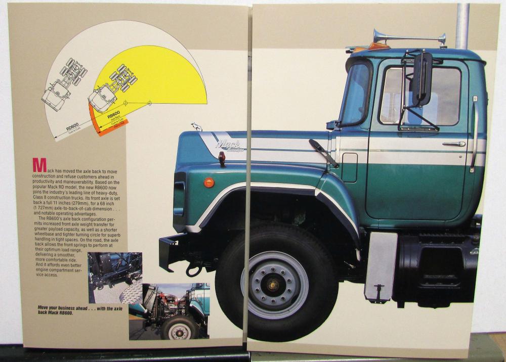 1989 Mack Trucks Model RB600 Construction Refuse Fold Out Sales ...