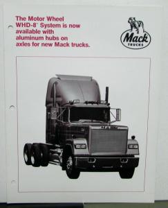 1989 Mack Trucks Motor Wheel WHD8 System Sales Brochure Original