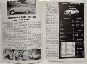 1956-1957 Auto Union Big DKW Road & Track Road Test No F-9-56 Reprint