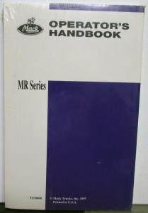 1998 Mack Trucks MR Series Operstors Handbook Attached Postcard Original