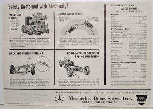 1960-1961 Auto Union 1000 2 Door Sedan Spec Sheet