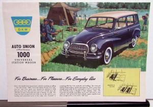 1960-1961 Auto Union 1000 Universal Station Wagon Spec Sheet