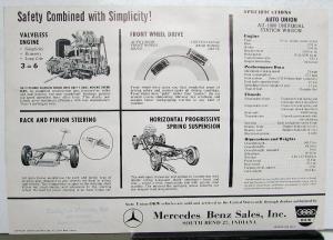 1960-1961 Auto Union 1000 Universal Station Wagon Spec Sheet