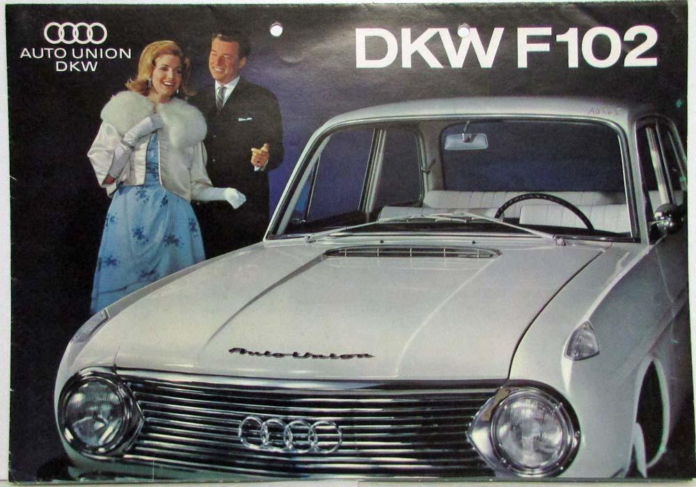 1964 Auto Union DKW F102 Sales Folder Poster - German Text