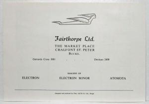1958-1959 Fairthorpe Electron Spec Folder - UK