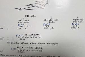 1959 Fairthorpe Cars Spec Folder - Zeta Electron and Electron Minor - UK