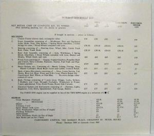 1959 Fairthorpe Cars Spec Folder - Zeta Electron and Electron Minor - UK