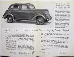 1936 Ford V8 ENGLISH TEXT Pricing Specifications Sales Brochure Original